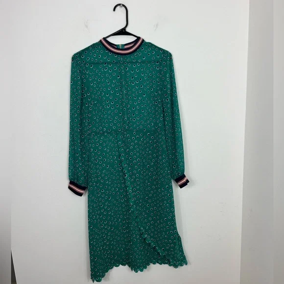 Ted Baker Sibella Green Floral Sheer Dress Sz 0 - Picture 2 of 14